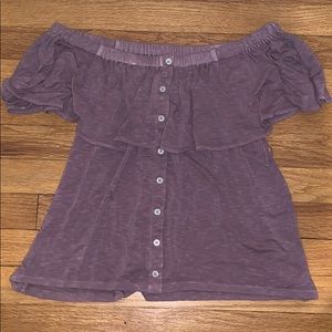 American Eagle Purple off the shoulder top
